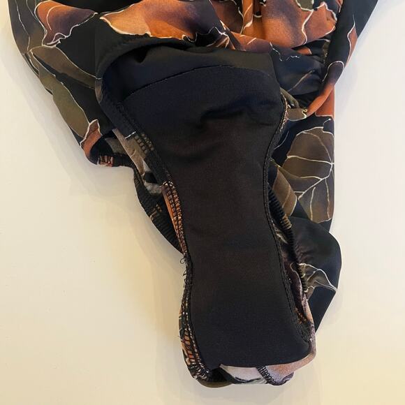 Miraclesuit One-Piece Bathing Suit 14 Black Tropical Ruched Shaping Support Swim - Picture 7 of 10